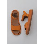 Bueno Shoes 01WY9100 Turuncu Deri Kadın Düz Sandalet