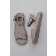 Bueno Shoes 01WY9102 Gri Deri Kadın Düz Sandalet
