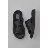 Bueno Shoes 01WY9400 Siyah Deri Kadın Düz Terlik