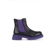 Bueno Shoes 01WZ1403 Siyah Lila Deri Kadın Topuklu Bot