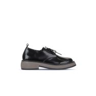 Bueno Shoes 01WZ4503 Siyah Vizon Açma Deri Kadın Klasik Ayakkabı