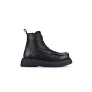 Bueno Shoes 01WZ6405 Siyah Deri Kadın Dolgu Topuklu Bot
