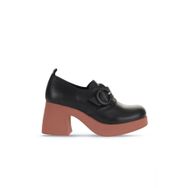 Bueno Shoes 01WZ7005 Siyah Pembe Deri Kadın Topuklu Ayakkabı