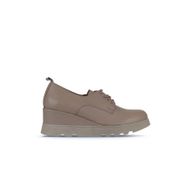 Bueno Shoes 01WZ7204 Gri Deri Kadın Dolgu Topuklu Ayakkabı
