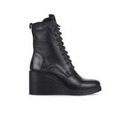 Bueno Shoes 01WZ8303 Siyah Deri Kadın Dolgu Topuklu Bot