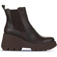Bueno Shoes 01WZ8403 Kahverengi Deri Kadın Dolgu Topuklu Bot