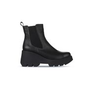 Bueno Shoes 01WZ8403 Siyah Deri Kadın Dolgu Topuklu Bot