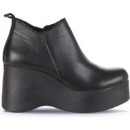 Bueno Shoes 01WZ8603 Siyah Deri Dolgu Topuklu Kadın Bot