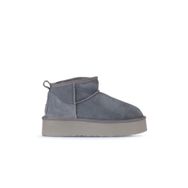 Bueno Shoes 05AG2074054 Mavi Süet Kadın Dolgu Topuklu Bot