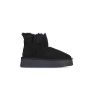 Bueno Shoes 05AG2104054 Siyah Süet Kadın Dolgu Topuklu Bot