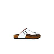 Bueno Shoes 05MT101 Beyaz Açma Deri Erkek Düz Terlik
