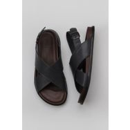 Bueno Shoes 11S23261 Gri Koyu Deri Erkek Sandalet
