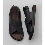 Bueno Shoes 11S23261 Gri Koyu Deri Erkek Sandalet