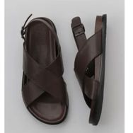 Bueno Shoes 11S23261 Kahverengi Deri Erkek Sandalet