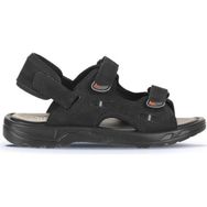 Bueno Shoes 25MS1405 Siyah Nubuk Deri Erkek Sandalet