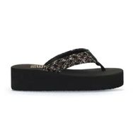 Bueno Shoes 26WT190244 Siyah Hasır Dolgu Topuklu Kadın Terlik