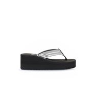 Bueno Shoes 26WT190664 Gümüş Soft Mat Ayna Dolgu Topuklu Kadın Terlik