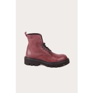 Bueno Shoes Bordo Deri Kadın Dolgu Topuklu Bot
