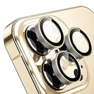 Buff iPhone 13 Pro / 13 Pro Max Altın Screen Protector 9H Safir Cam Kamera Metal Lens Koruyucu