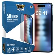 Buff iPhone 15 5D Glass Şeffaf Ekran Koruyucu
