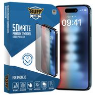 Buff iPhone 15 5D Matte Şeffaf Ekran Koruyucu