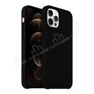 Buff Rubber Fit iPhone 12 Pro Max 6.7 inç Siyah Silikon Kılıf