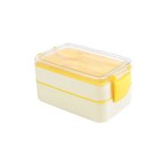 Buffer 15YT1805B 2 Bölmeli Çok Amaçlı 900 ml Kapasiteli Çatal Kaşıklı Dayanıklı Beslenme Kabı Yiyecek Kutusu