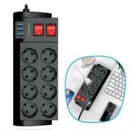Buffer Isıya Dayanıklı Termal Akım Korumalı 2 16A 4000W Sekizli Priz ve Usb Uzatma Kablosu