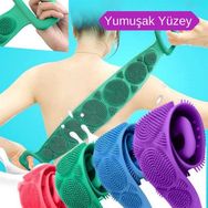 Buffer JJ95YT1984 Çift Taraflı Banyo Hamam Lifi Silikon Masajlı Yumuşak Duş Lifi Uzun Ömürlü Hazır Banyo Kesesi