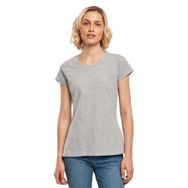 Build Your Brand Basic Tee Kısa Kollu Yuvarlak Yaka Gri Kadın T-shirt
