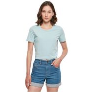 Build Your Brand Cropped Tee Ocean Blue Kadın T-shirt