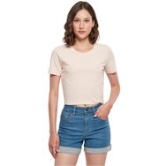 Build Your Brand Cropped Tee Pembe Kadın T-shirt