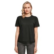 Build Your Brand Ladies Laces Tee Siyah Kadın T-Shirt