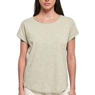 Build Your Brand Ladies Long Slub Tee Kısa Kollu Softsalvia Kadın T-shirt