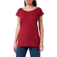 Build Your Brand Ladies Wide Neck Tee Burgundy Kadın T-shirt
