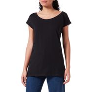 Build Your Brand Ladies Wide Neck Tee Siyah Kadın T-shirt
