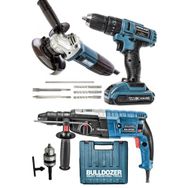Bulldozer Süper 3 Makine Seti 24v Şarjlı Matkap + 3000w Kırıcı Delici + 1600w Avuç Taşlama