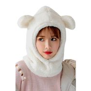Bundera Wig Termal Welsoft Siyah Polar Kapüşonlu Kulaklı Peluş Kadın Şapka