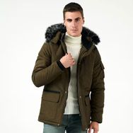 Buratti 5711051 Astarlı Suya ve Rüzgara Dayanıklı Soğuk Geçirmez Slim Fit Peluş Erkek Mont