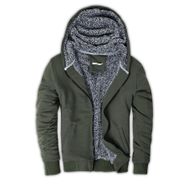 Buratti 575708 Haki İçi Kürklü Kapüşonlu Sweatshirt Erkek Mont