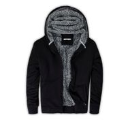 Buratti 575708 Siyah İçi Kürklü Kapüşonlu Sweatshirt Erkek Mont