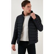 Buratti 649002 Dik Yaka Fermuarlı Cepli Slim Fit Lacivert Erkek Şişme Mont