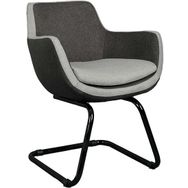 Bürocci 2244J1110 Comfort İki Ton Gri Kumaş Siyah Metal Ayaklı Misafir Koltuğu