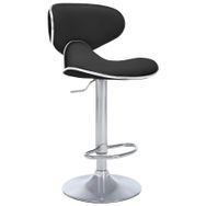 Bürocci 9549S0481 Siyah Modern Deri Metal Ayaklı Yüksek Tezgah Sandalyesi