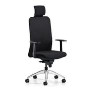 Bürotime Comfy Başlıklı Sabit Kol Krom Ayak Siyah Çalışma Koltuğu