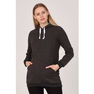 Busa Antrasit Termal Emzirme Detaylı Kapüşonlu Hamile Sweatshirt
