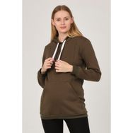 Busa Haki Termal Emzirme Detaylı Kapüşonlu Hamile Sweatshirt