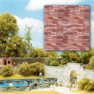 Busch 1:87 Ölçek Zemin Duvar Kaplama Karton Kırmızı Tuğla 210x148 mm N:7425 Maket