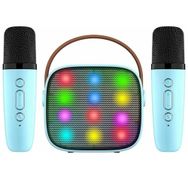 Butu K1RGB 5.0 2 Mikrofonlu Mini Karaoke Mavi Bluetooth Hoparlör