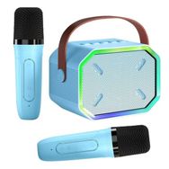 Butu P3 Karaoke Çift Mikrofonlu Mavi Bluetooth Hoparlör